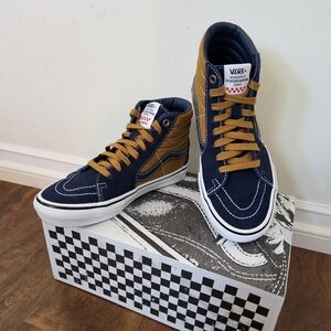 Vans Reynolds Skate Sk8-Hi Men's Navy Golden Brown Sneakers Shoes 5.5